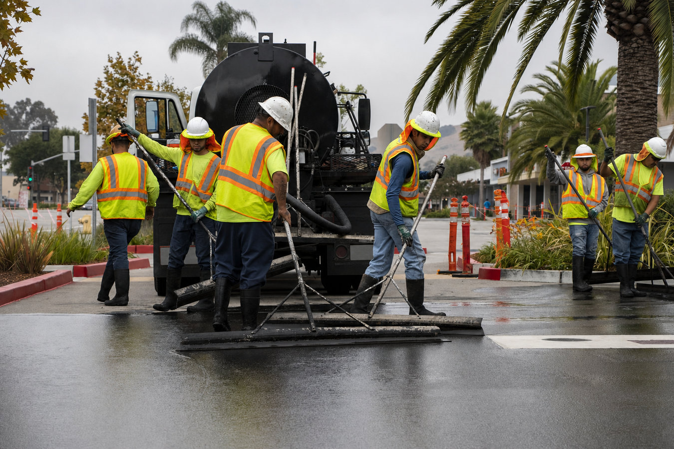 Commercial asphalt paving